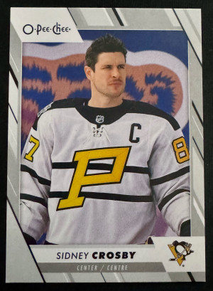 2023-24 O-Pee-Chee Sidney Crosby Hats Off Photo Variation Easter Egg #105 front